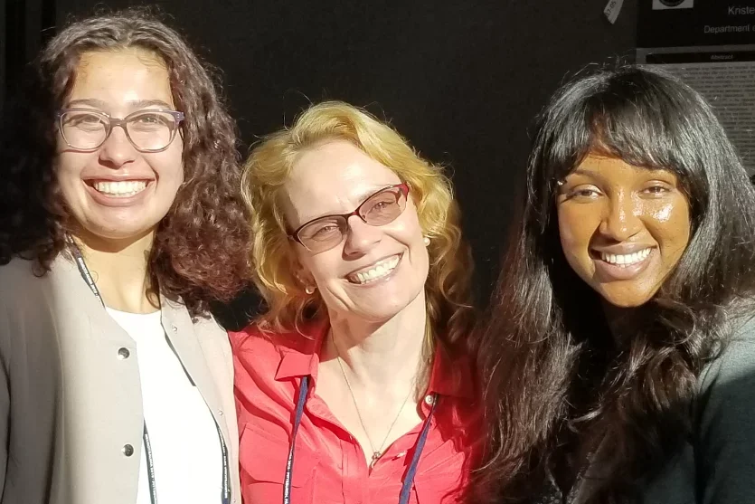 Victoria Parrilli, Ina Wanner and Hana Abdirahman at the National Neurotrauma Symposium in Pittsburgh in July 2019 