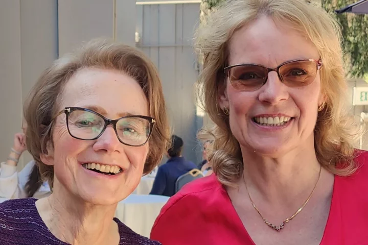 Industry Contract and Material Transfer Officer Kathy Wrobel and Ina Wanner at Kathy’s Retirement Celebration with the ULCA Technology Development Group in June 2024.